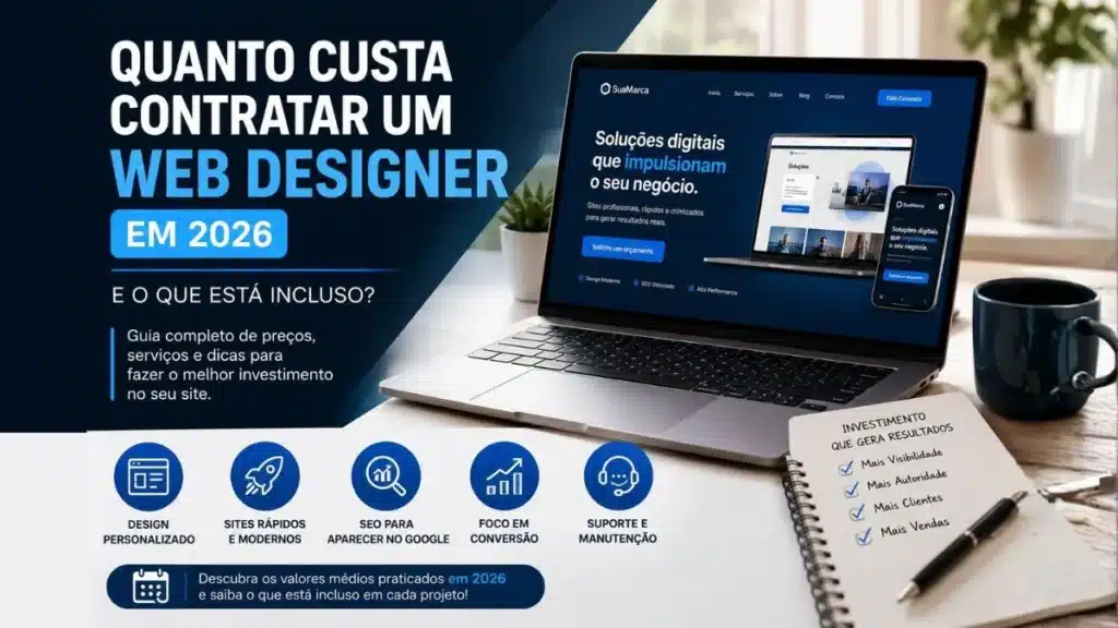 Quanto custa contratar um web designer em 2026 e o que está incluso?